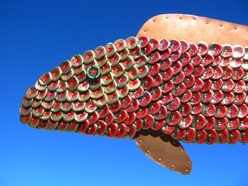 Bottle Cap Mosaic Fish No. 10, 2005