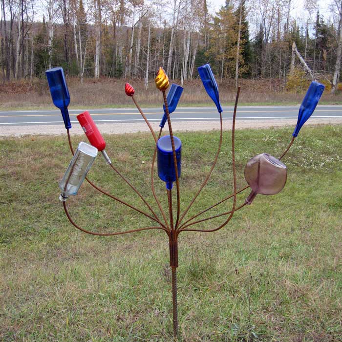 Steel Bottle Tree Sculpture